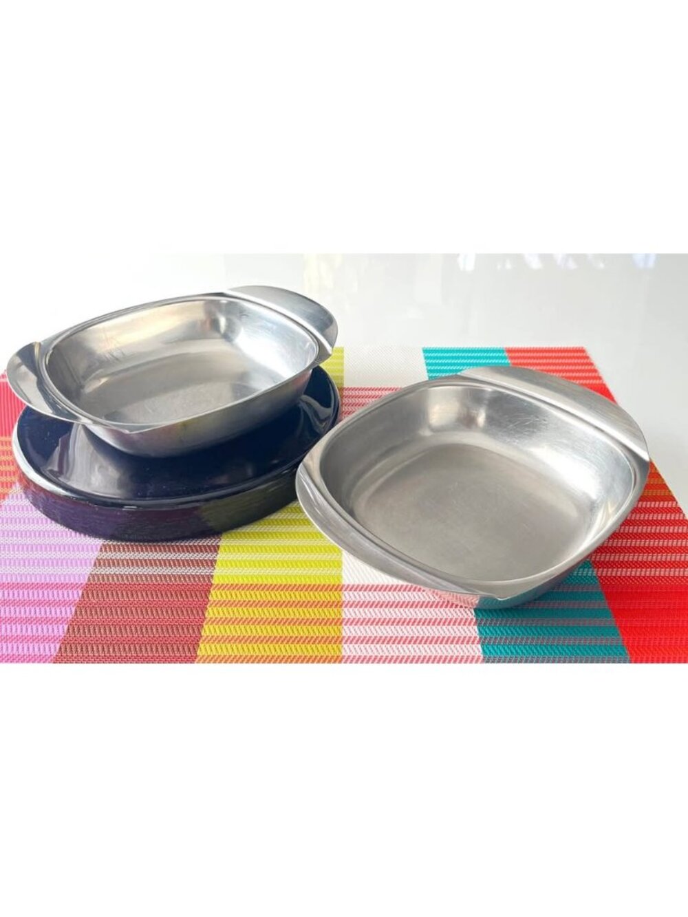 MCM set of 2 Cultura Stainless Steel Serving Dish-Sweden
